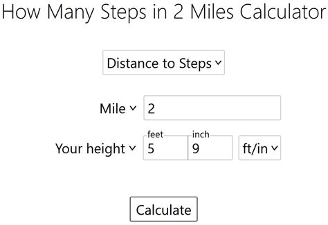 Steps To Miles Calculator