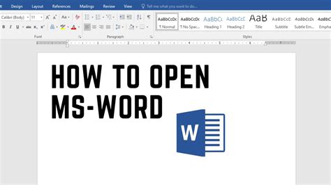 Steps To Open Ms Word