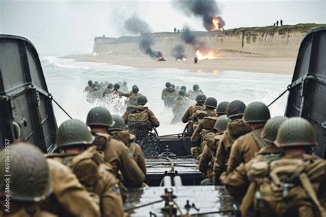 Storming The Beach At Normandy