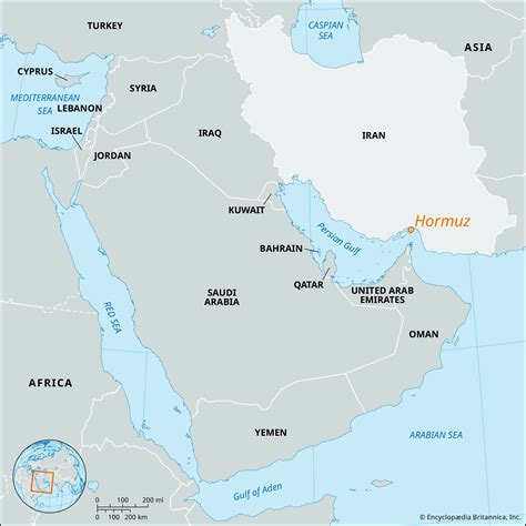 Strait Of Hormuz Bahrain Map