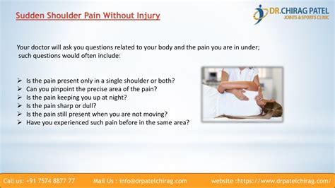 Sudden Shoulder Pain Without Injury