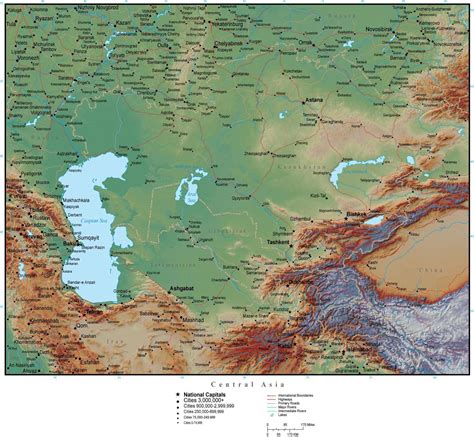 Terrain Map Of Central Asia