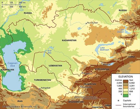 Topographic Map Of Central Asia