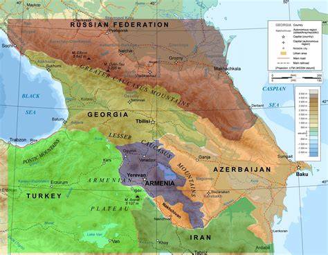 Topographic Map Of The Caucasus