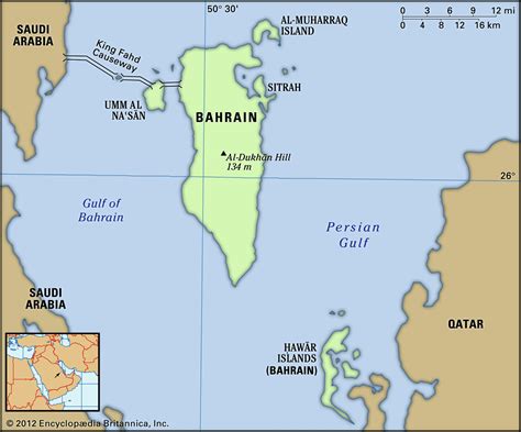 Tourist Map Of Bahrain And Surrounding Countries