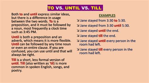 Until Vs Till Use