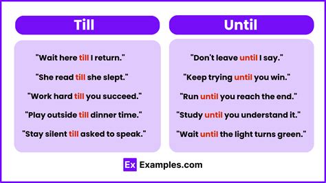 Until Vs Till Using