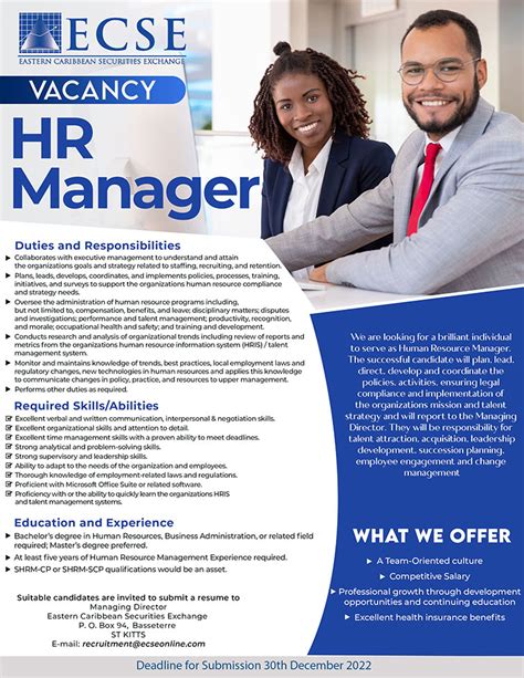 Vacancy Of Hr Manager