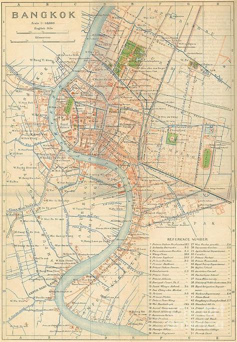Vintage Map Of Bangkok
