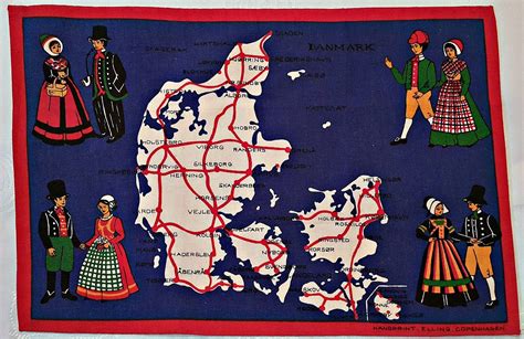 Vintage Map Of Denmark