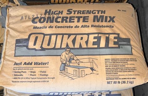 Volume Of Quikrete Bag