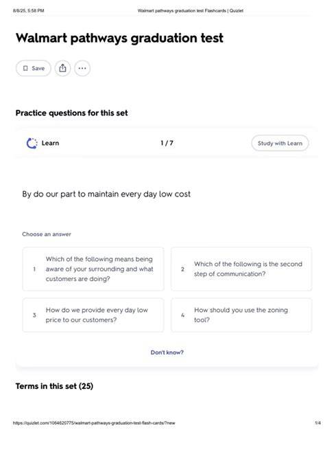 Walmart Graduation Answers