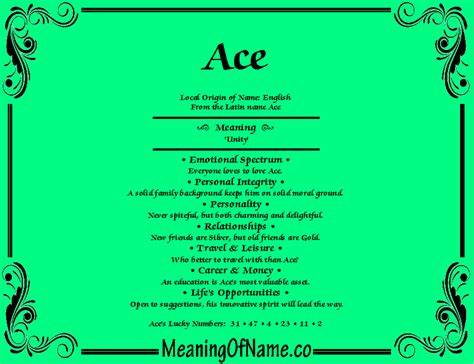 What Does Ace Mean