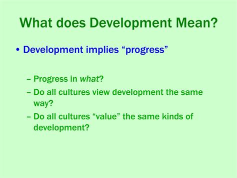 What Does Development Mean