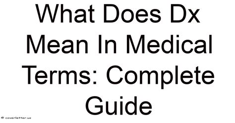 What Does Mean In Medical Terms