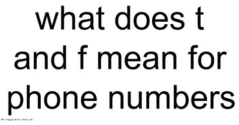 What Does Only F Mean