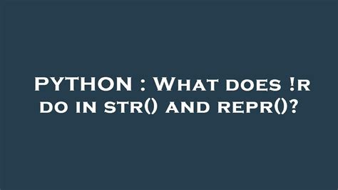 What Does R Do In Python