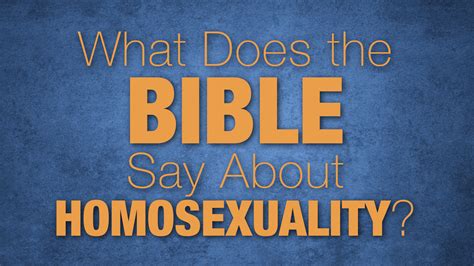 What Does Say About Homosexuality