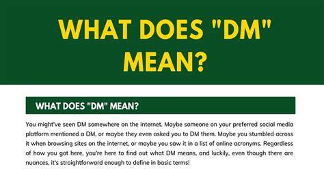 What Does Stand For Dm