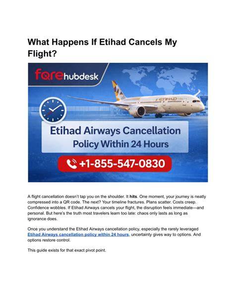 What Happens If Etihad Cancel My Flight