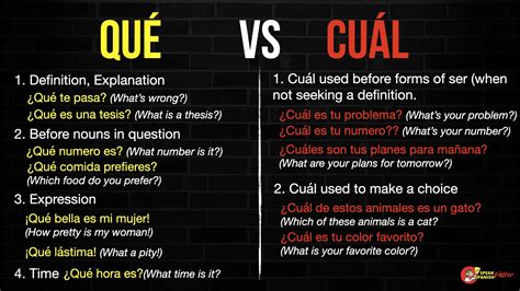 When To Use Que Vs Cual
