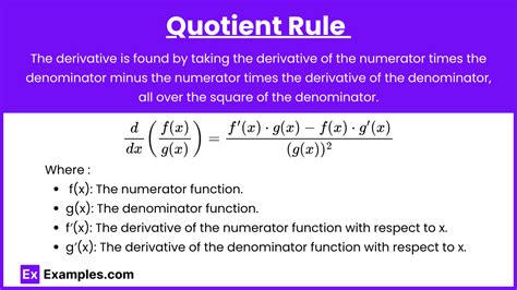 When To Use Quotient Rule