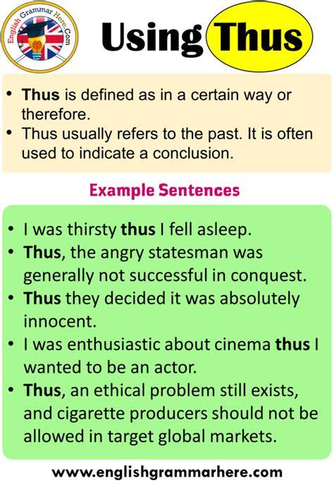 When To Use Thus