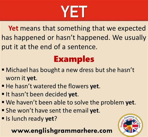 When To Use Yet In A Sentence