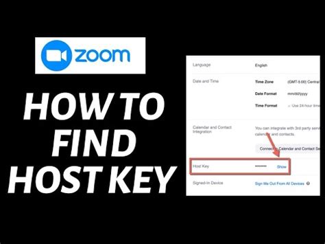 Where To Find Host Key In Zoom