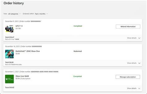 Where To See Xbox Purchase History