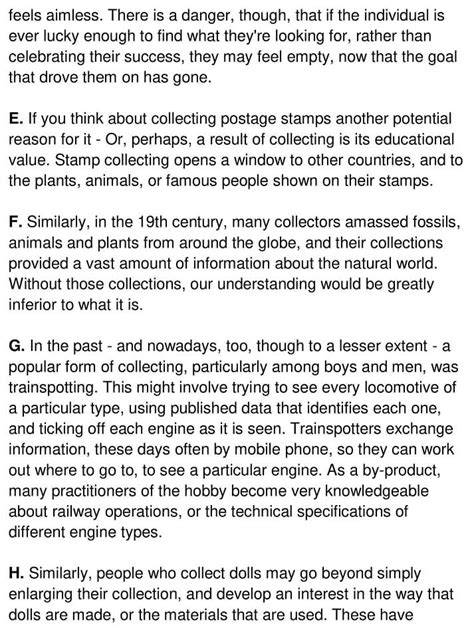 Why Do People Collect Things Ielts Reading