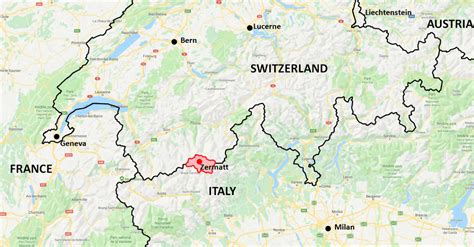 Zermatt On Map Of Europe